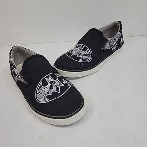 GAP Batman Slip On Sneakers Kids Sz 1 Black White DC Comic Activewear Hipster